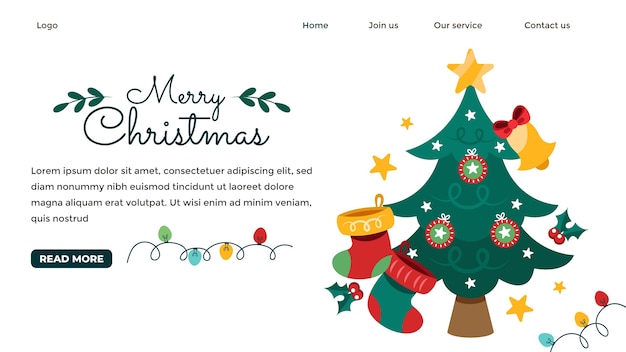 Free vector landing page template for christmas season celebration