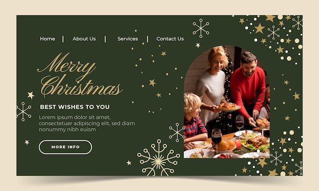 Free vector landing page template for christmas season celebration