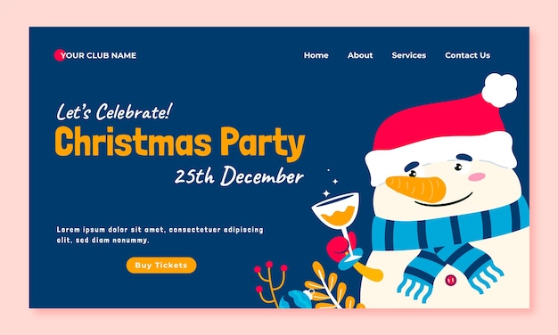 Free vector landing page template for christmas season celebration