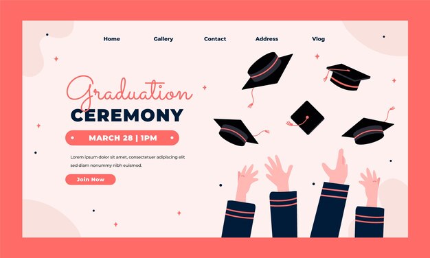 Landing page template for class of 2023 graduation