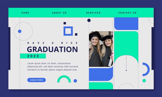 Free vector landing page template for class of 2023 graduation