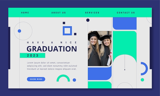 Landing page template for class of 2023 graduation