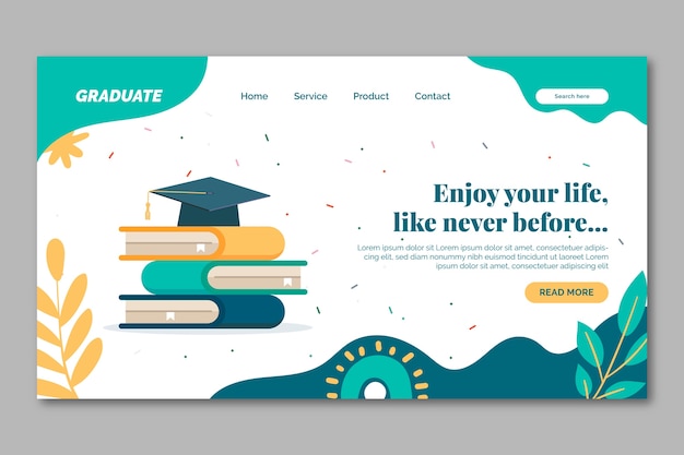 Free vector landing page template for class of 2023 graduation