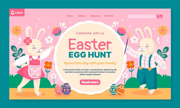 Landing page template for easter celebration