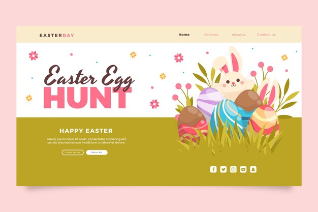 Free vector landing page template for easter celebration