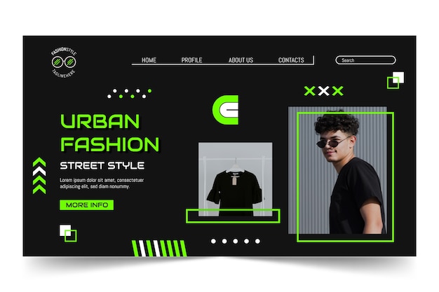Landing page template for fashion collection and style