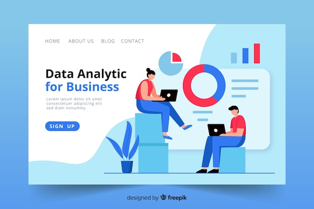 無料ベクター ビジネス用ランディングページテンプレート