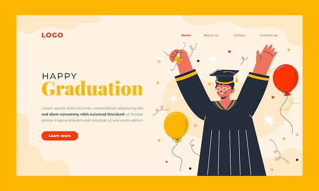 Landing page template for graduation