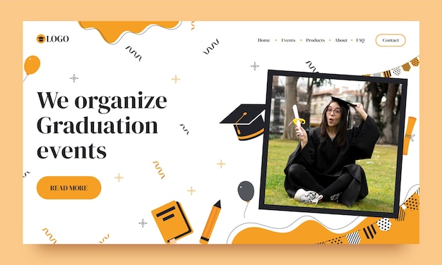 Landing page template for graduation