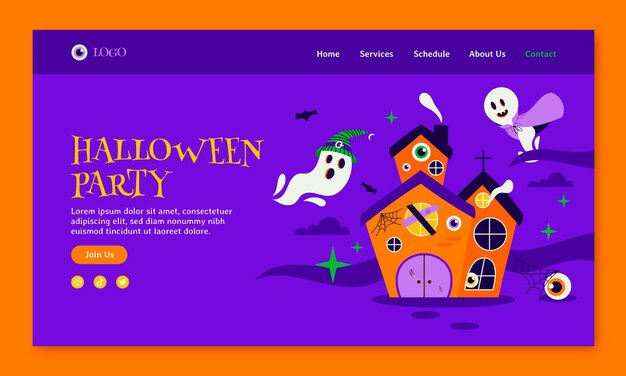 Free vector landing page template for halloween celebration