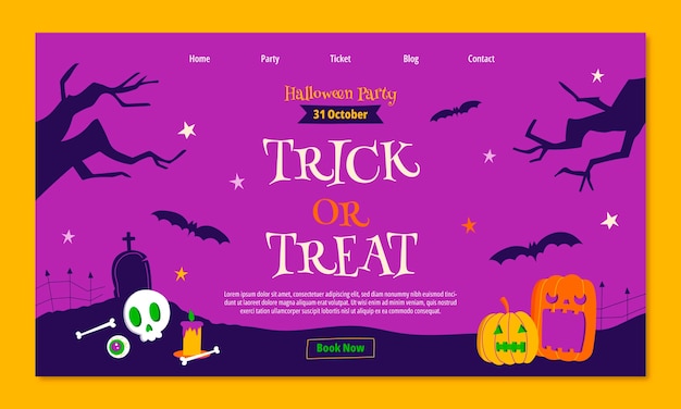 Landing page template for halloween celebration