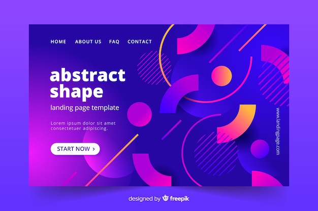 無料ベクター 抽象的なスタイルのランディングページテンプレート