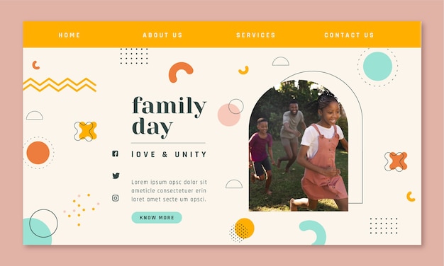 Landing page template for international day of families celebration