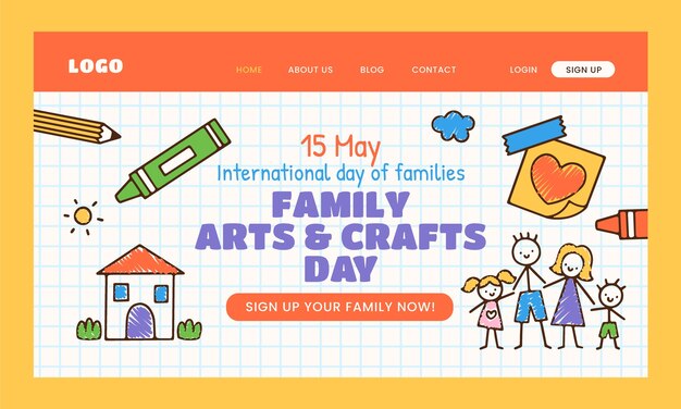 Free Vector landing page template for international day of families