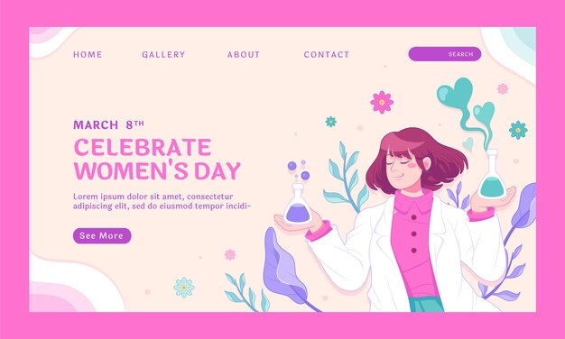 Landing page template for international women's day celebration