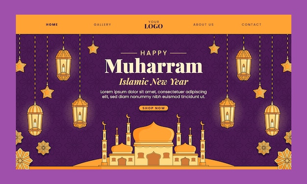 Landing page template for islamic new year celebration