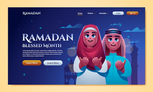 Шаблон целевой страницы для празднования исламского рамадана