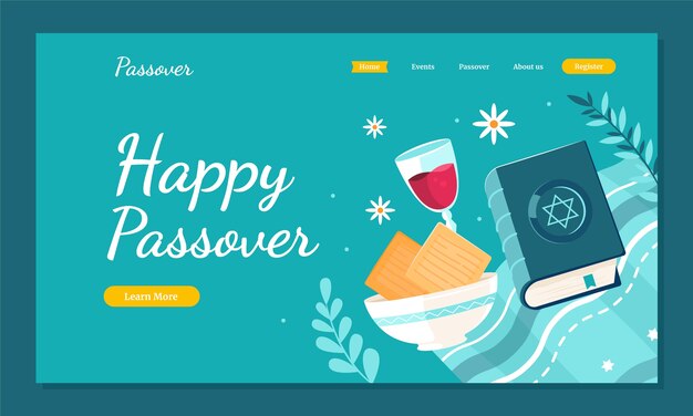 Landing page template for jewish passover celebration