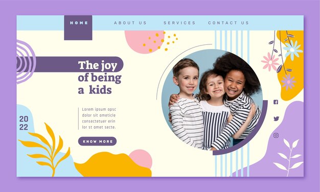 Landing page template for kids