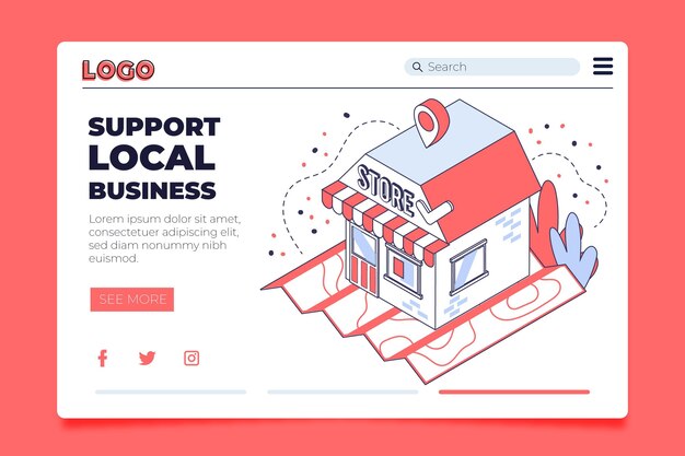 Landing page template local business