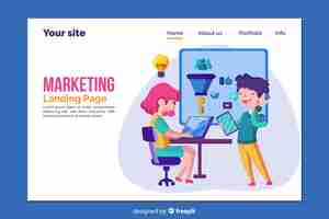 Free vector landing page template for marketing