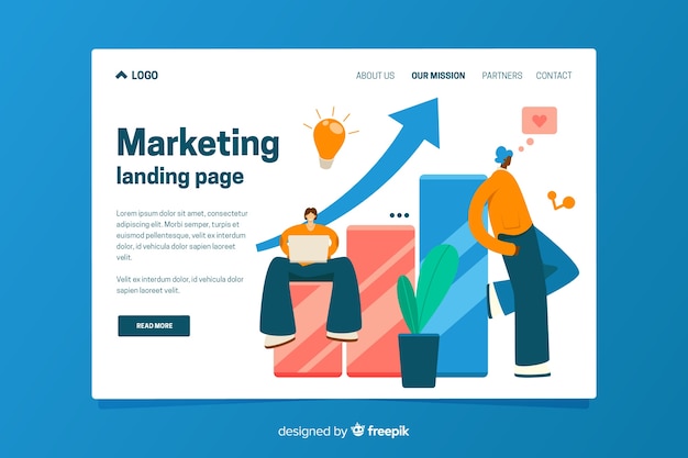 Landing page template of marketing