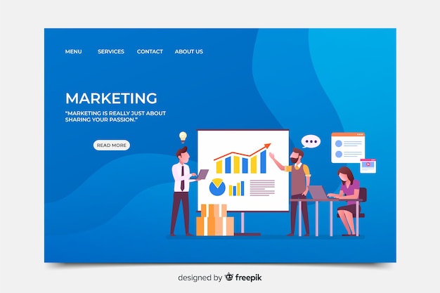 Landing page template for marketing