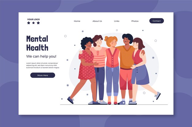 Landing page template for mental health