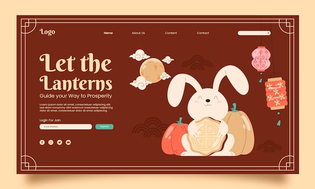 Landing page template for mid-autumn festival celebration