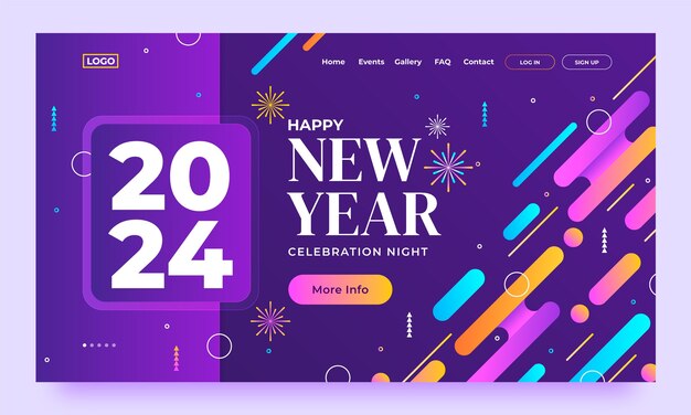 Шаблон целевой страницы для празднования Нового года 2024