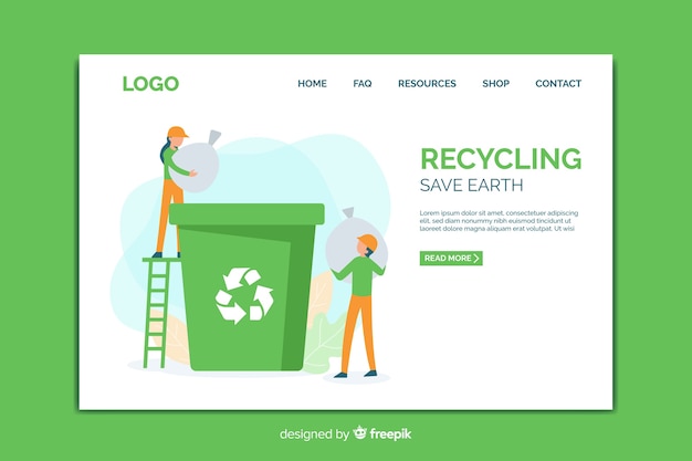 Landing page template of recycling