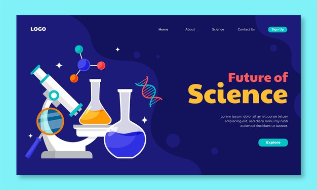 科学と研究のランディング ページ テンプレート