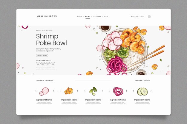 Landing page template for sushi bistro