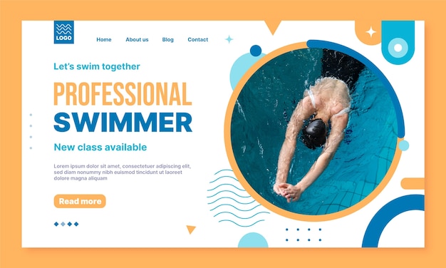 Landing page template for swimming lessons
