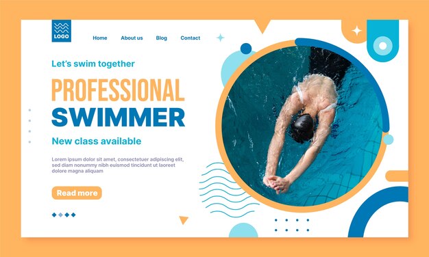 Landing page template for swimming lessons