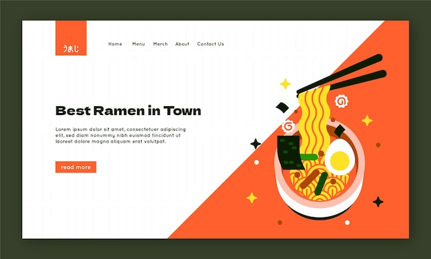 Landing page template for traditional japanese restaurant