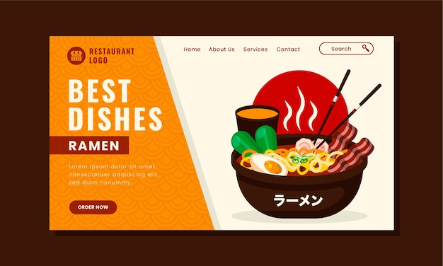 Шаблон целевой страницы для традиционного японского ресторана