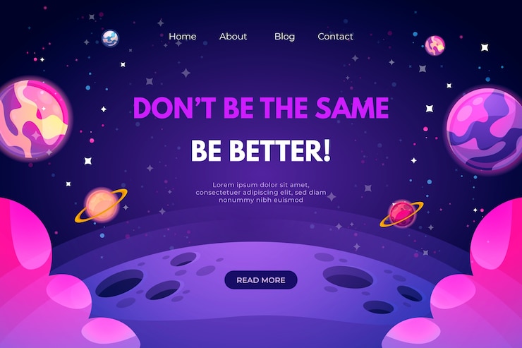 Free Vector landing page template of the universe