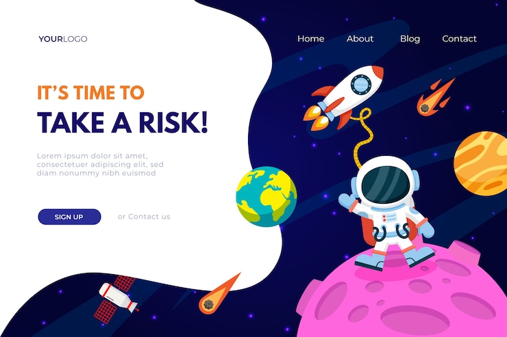 Free Vector landing page template of the universe