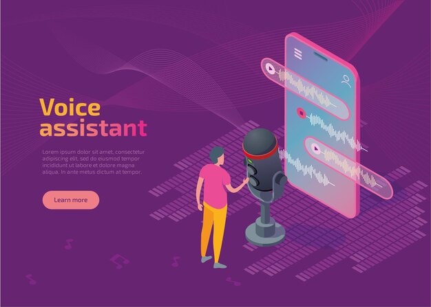 Landing page template voice assistant application