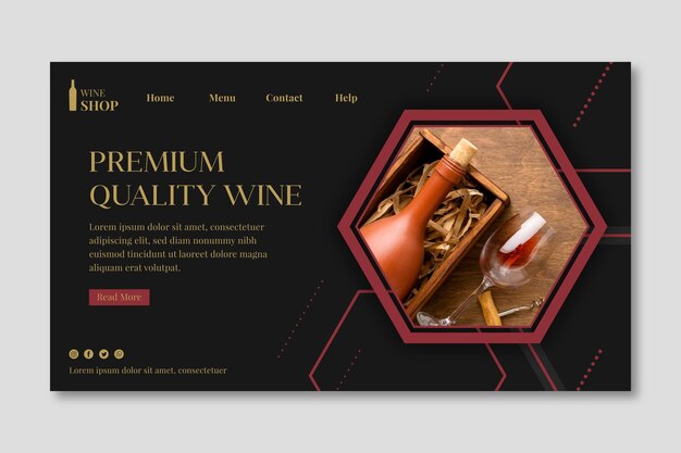 Landing page template for wine tasting