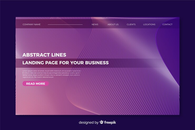 Free Vector landing page template with abstract shapes