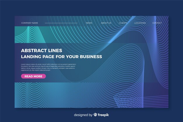 抽象的な形のランディングページテンプレート