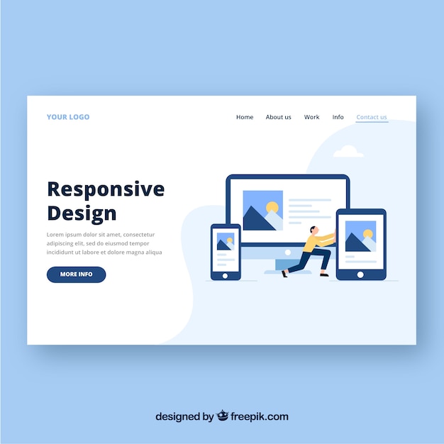 Download Free Landing Page Template With Responsive Design Concept Svg Dxf Eps Png New Svg File Scalable Vector Graphics