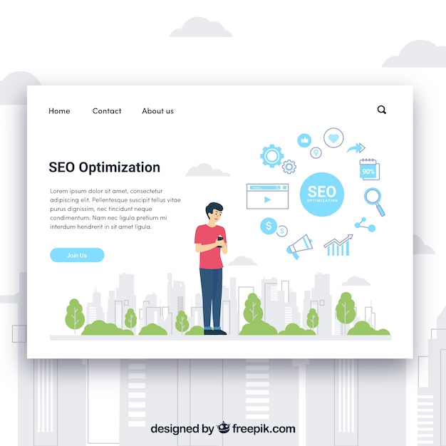 SEOコンセプトのランディングページテンプレート
