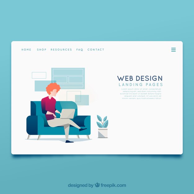 Шаблон целевой страницы с концепцией веб-дизайна