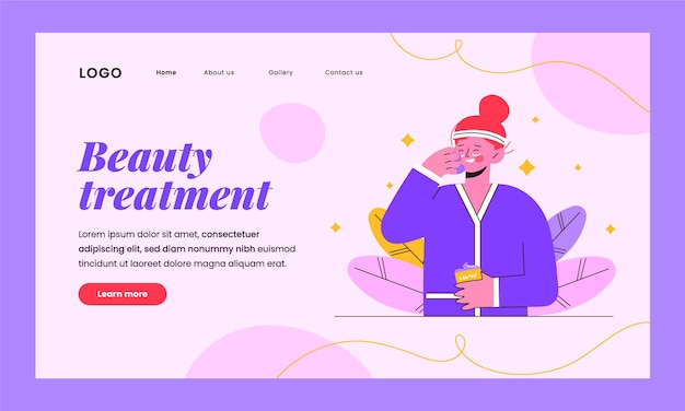Landing page template for women's beauty and care