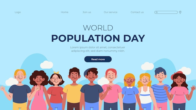 Landing page template for world population day awareness