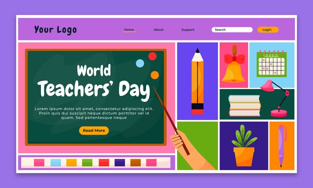 Шаблон целевой страницы ко всемирному дню учителя