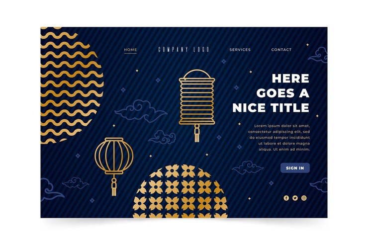 Free Vector landing page template